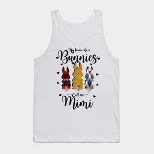 My Favorite Bunnies Call Me Mimi, Cute Leopard Bunnies Easter Gift Tank Top